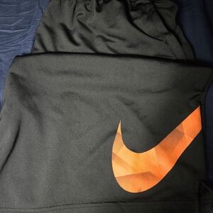 Nike Black Shorts with Orange Swoosh